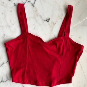 Sweetheart Cut Red Crop Top